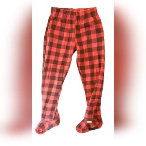 Feejays Pajama Pants Kids Large Red Black Plaid Fleece Comfort Loungewear